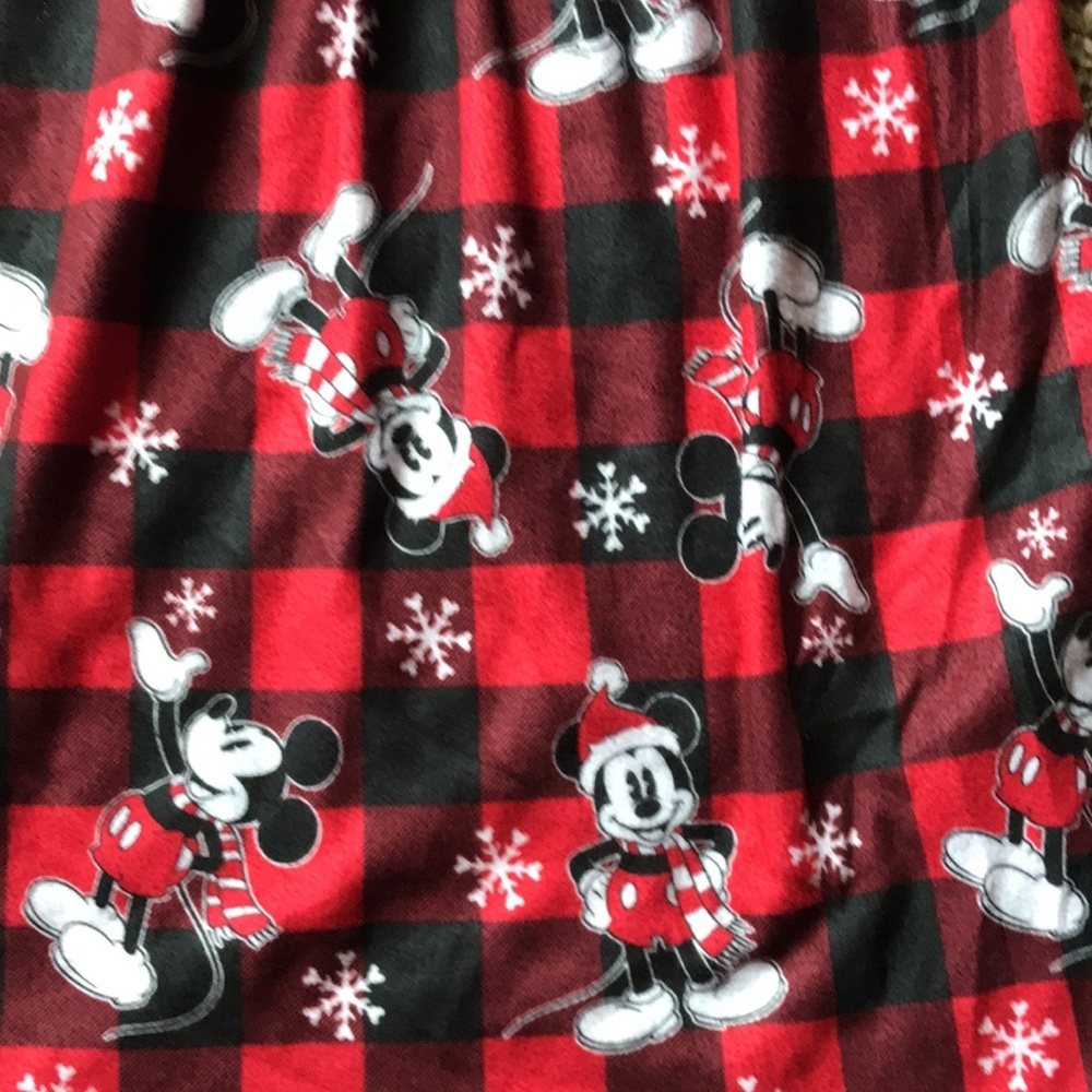 Disney Red Black Plaid Mickey Mouse Pjs Nightgown - Picture 2 of 5